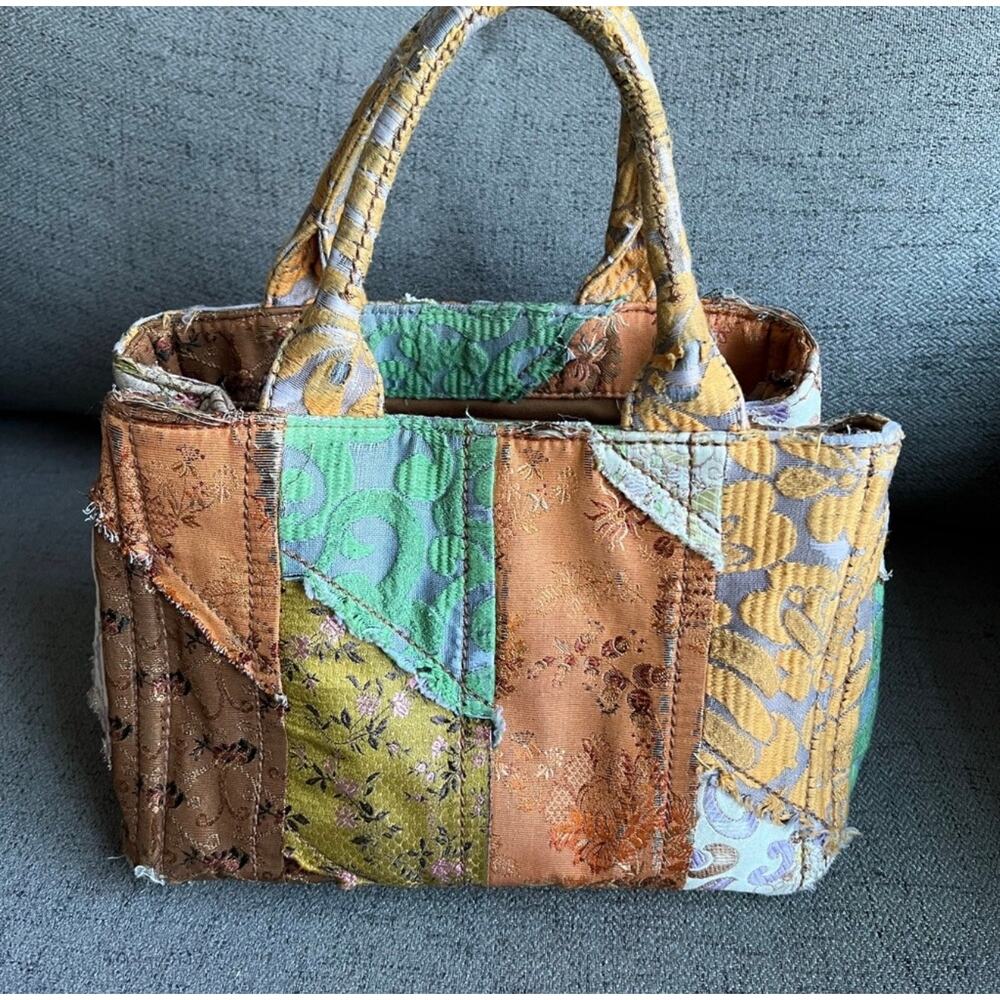 Prada LIMITED EDITION RARE Silk Patchwork Canapa … - image 1